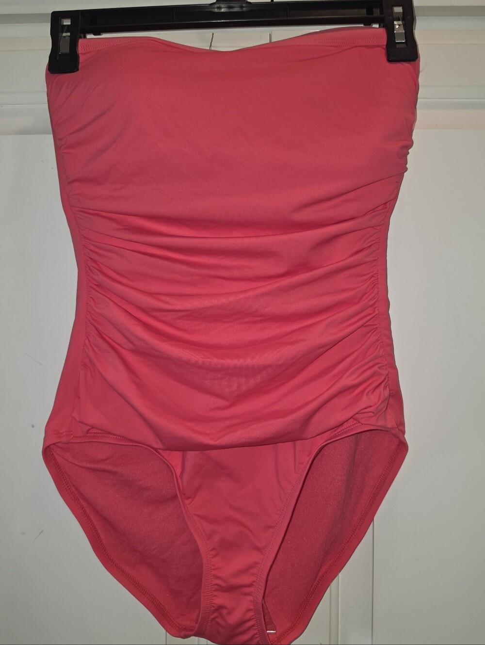 Tommy Bahama Pink Strapless Ruched One-Piece Swimsuit Size 4